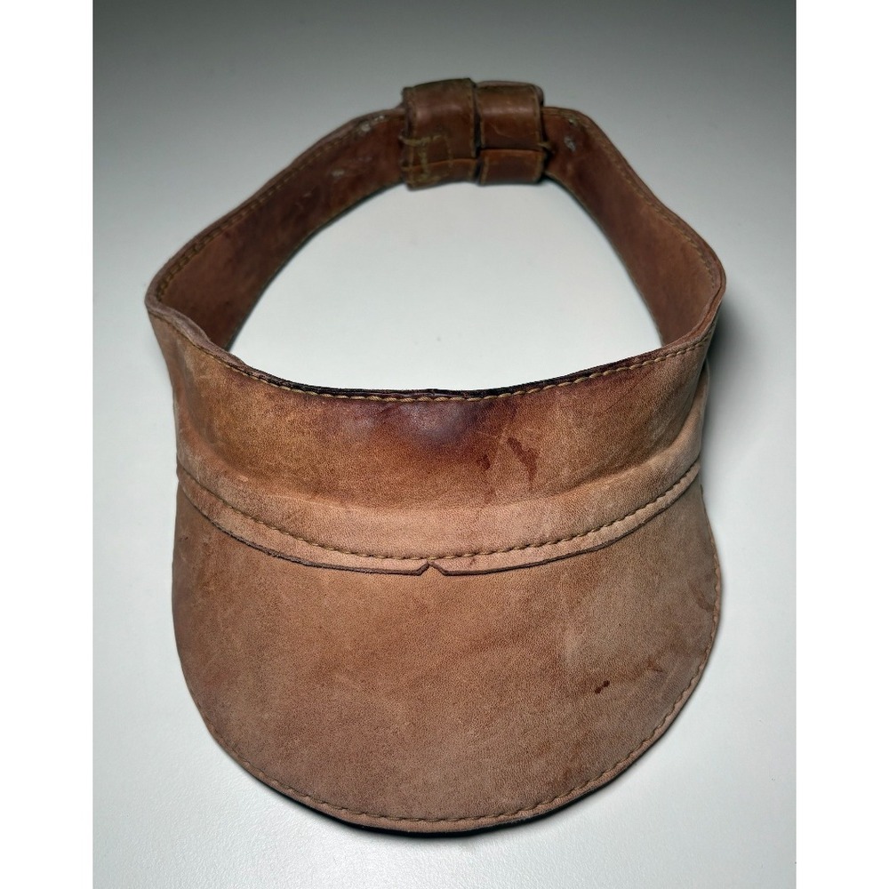 Vintage Handmade Adjustable Leather Visor Hat